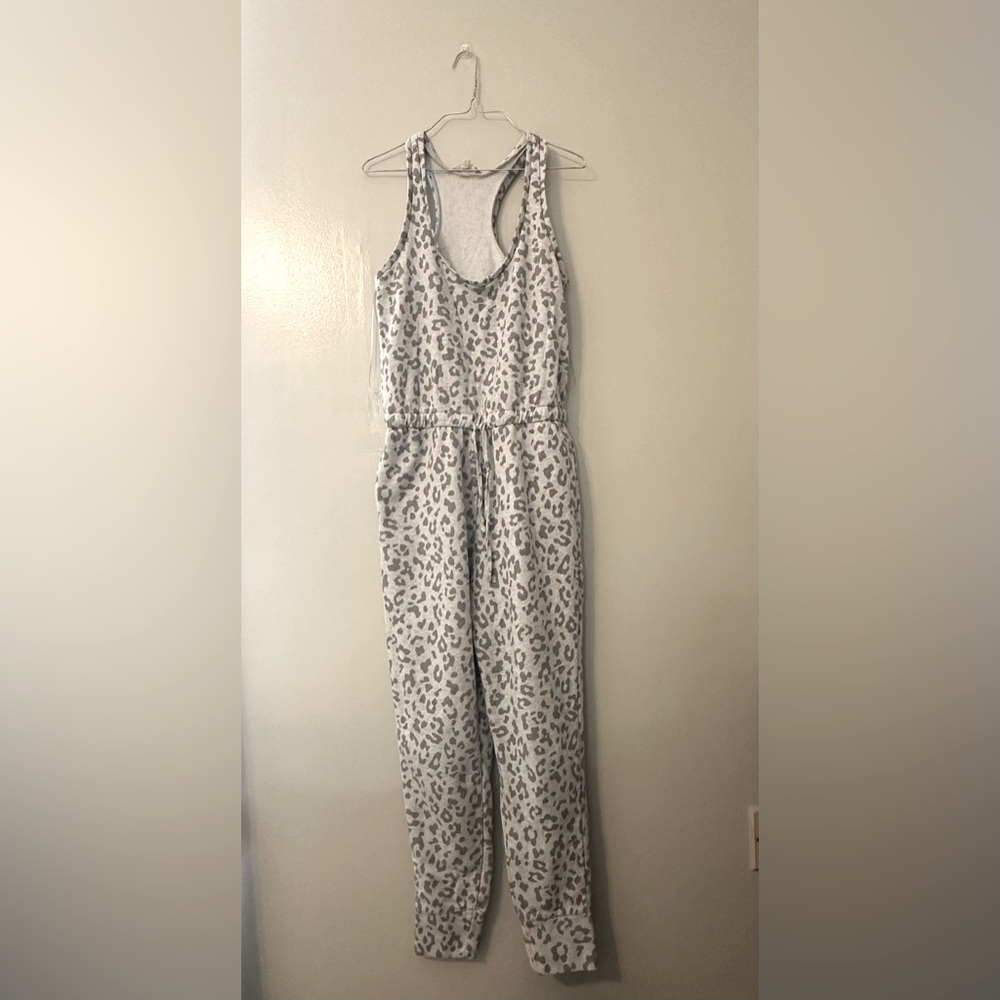 Pink Rose Leopard printed jumpsuit